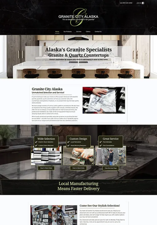 Website Design Services example page, Granite City