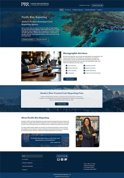 Westbrook Advertising Agency in Anchorage Alaska. Digital Marketing, TV and Radio Advertising. Streaming Television. Website Design Client Page Example, Pacific Rim.